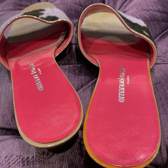 EMANUEL UNGARO cow hair slides NWT 7.5 - Picture 2 of 8